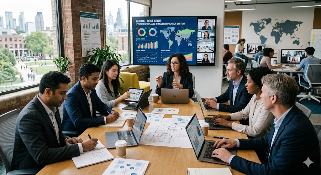 Global Research on Hybrid Workplaces in Modern Education Systems