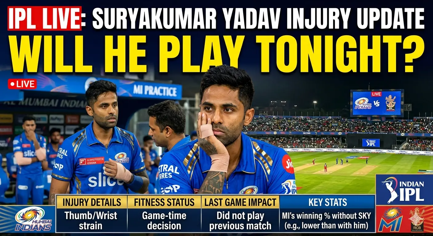 IPL Live: Suryakumar Yadav Injury Update - Will He Play Tonight?