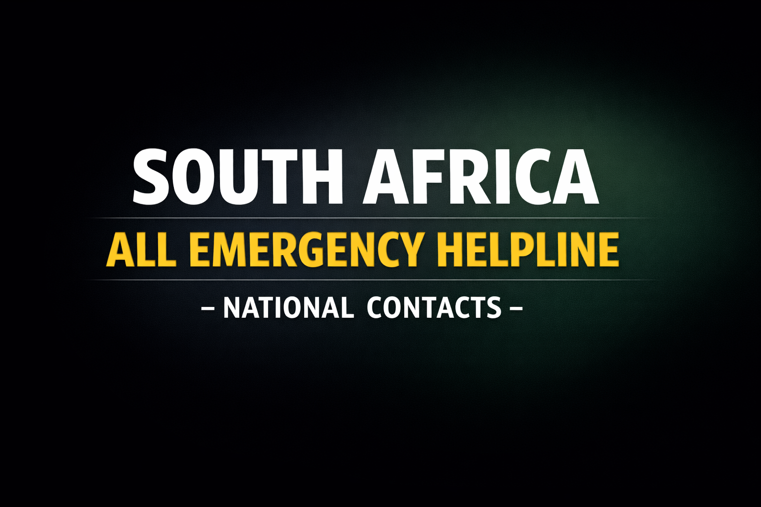 South Africa All Emergency Helpline Numbers List