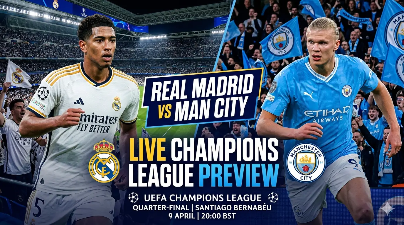 Real Madrid vs Man City Live: Champions League Preview & Stats
